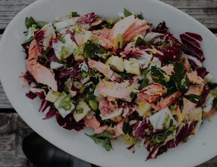 Smoked Salmon Salad with Apples and Horseradish Vinaigrette