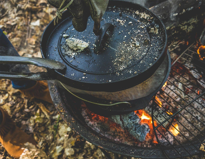 Dutch Oven Peach Campfire Crisp