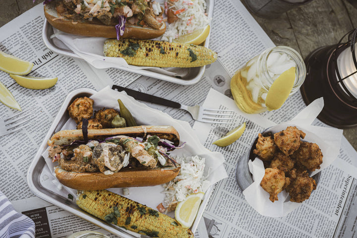 Jalapeno Hush Puppies & Oyster Mushroom Po' Boys