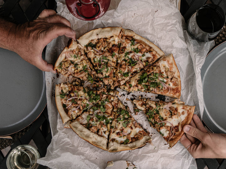 Western BBQ Chicken Pizza on the Flat Pan Cast Iron