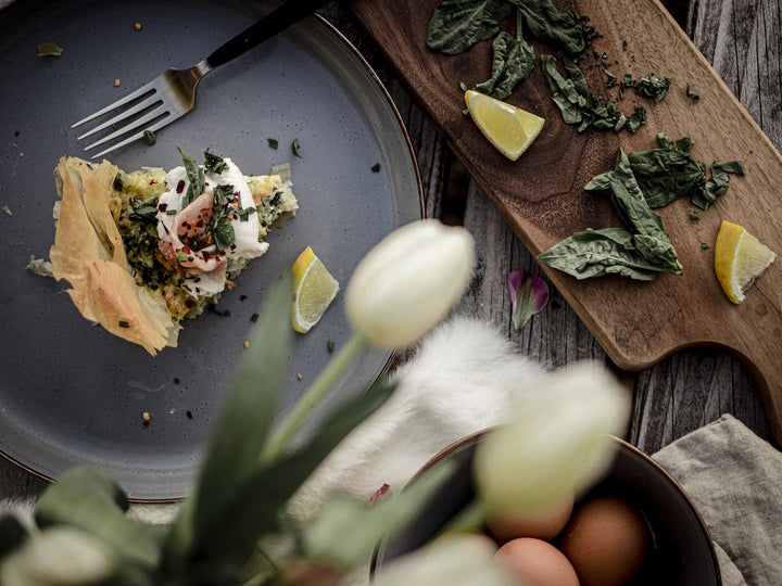 Savory Spring Herb Tart with Burrata Cheese