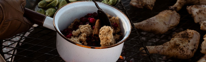 Cranberry Whiskey Sauce Over Whole Chicken Legs