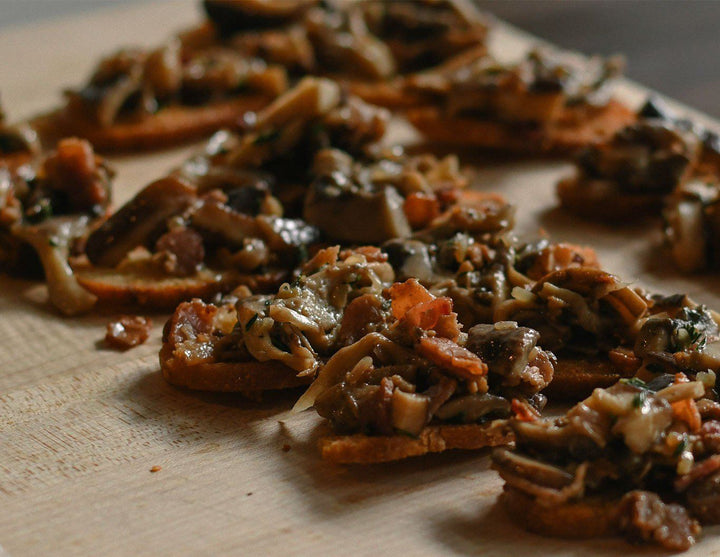 Bacon + Mushroom Toast in Cast Iron