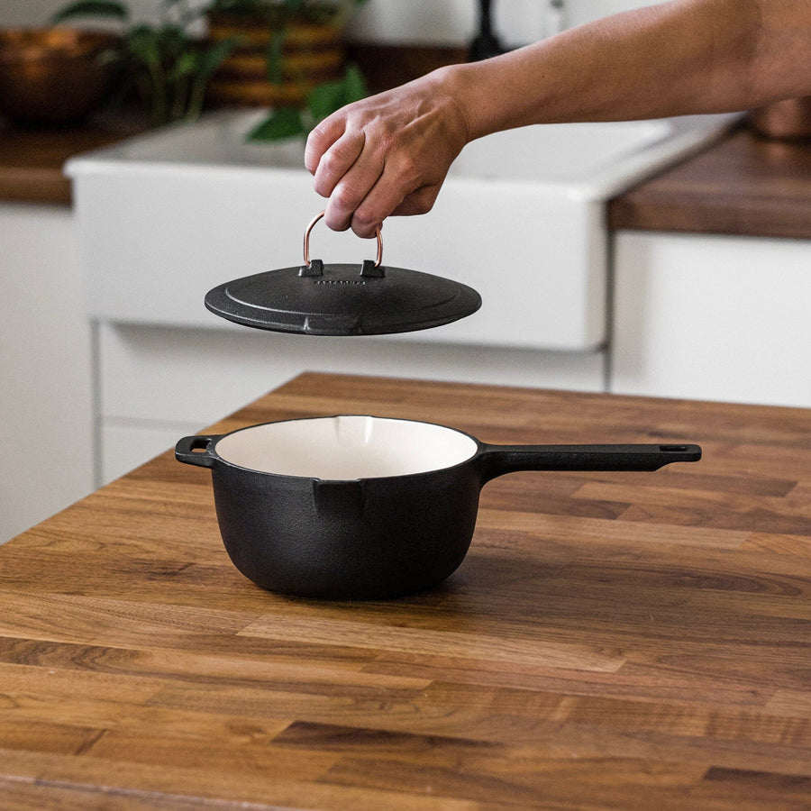 Enamel Lined Cast Iron Saucepan