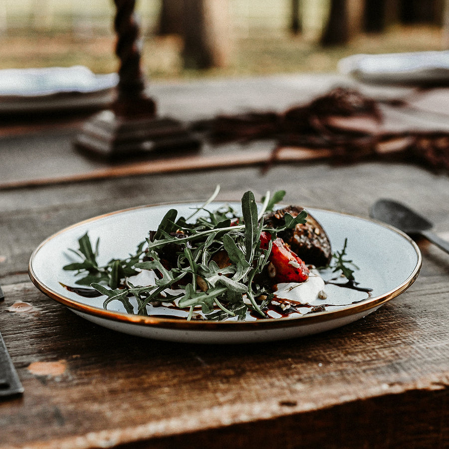 enamel salad plate set