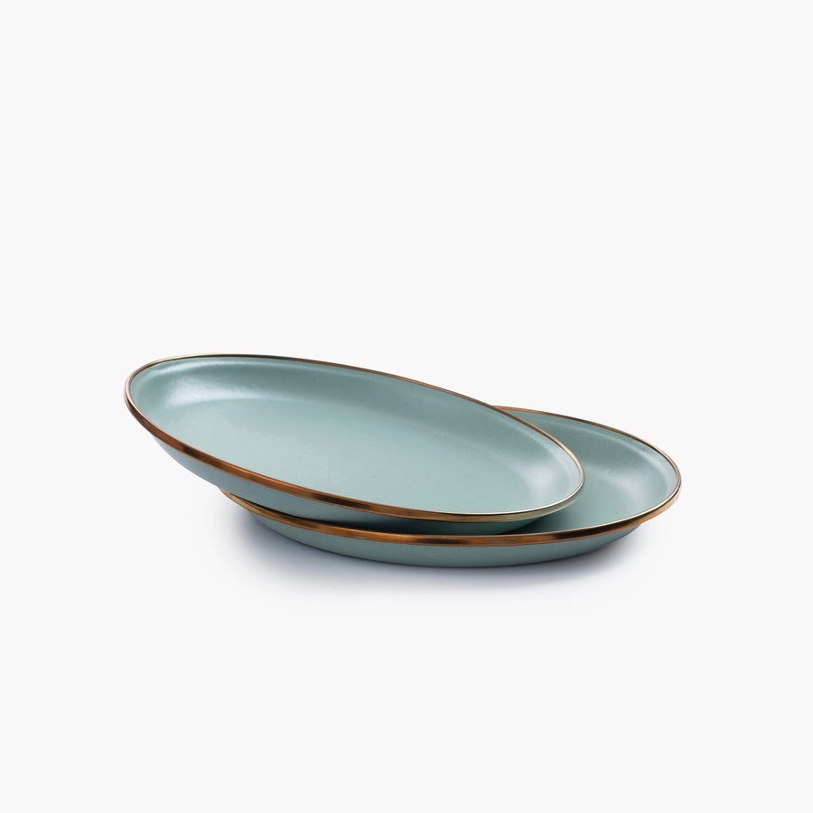 enamel salad plate set