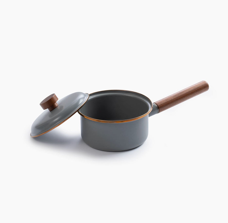 Enamel Saucepan - Slate Gray