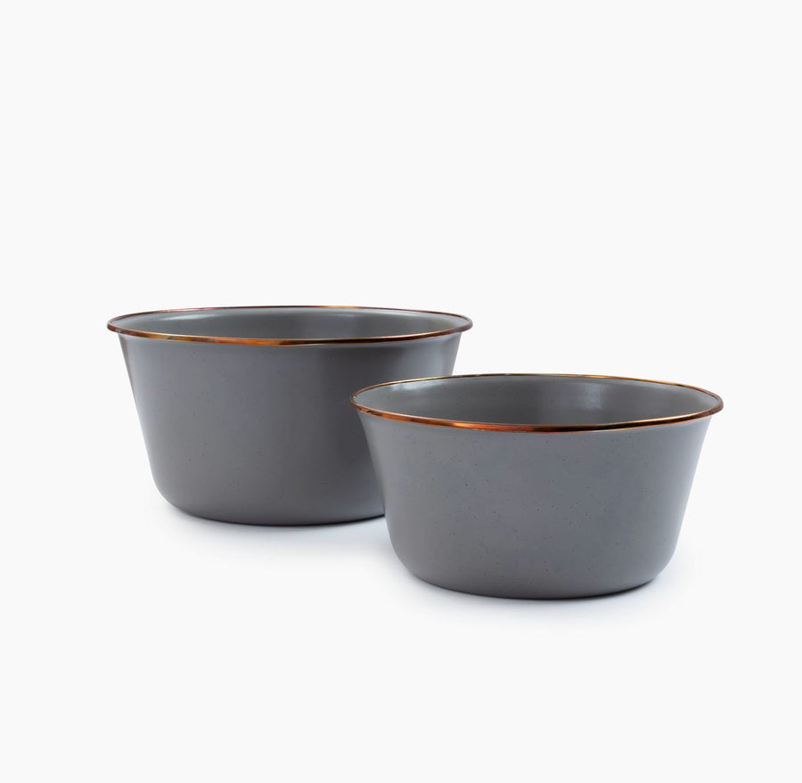 Enamel Mixing Bowl Set - Slate Gray