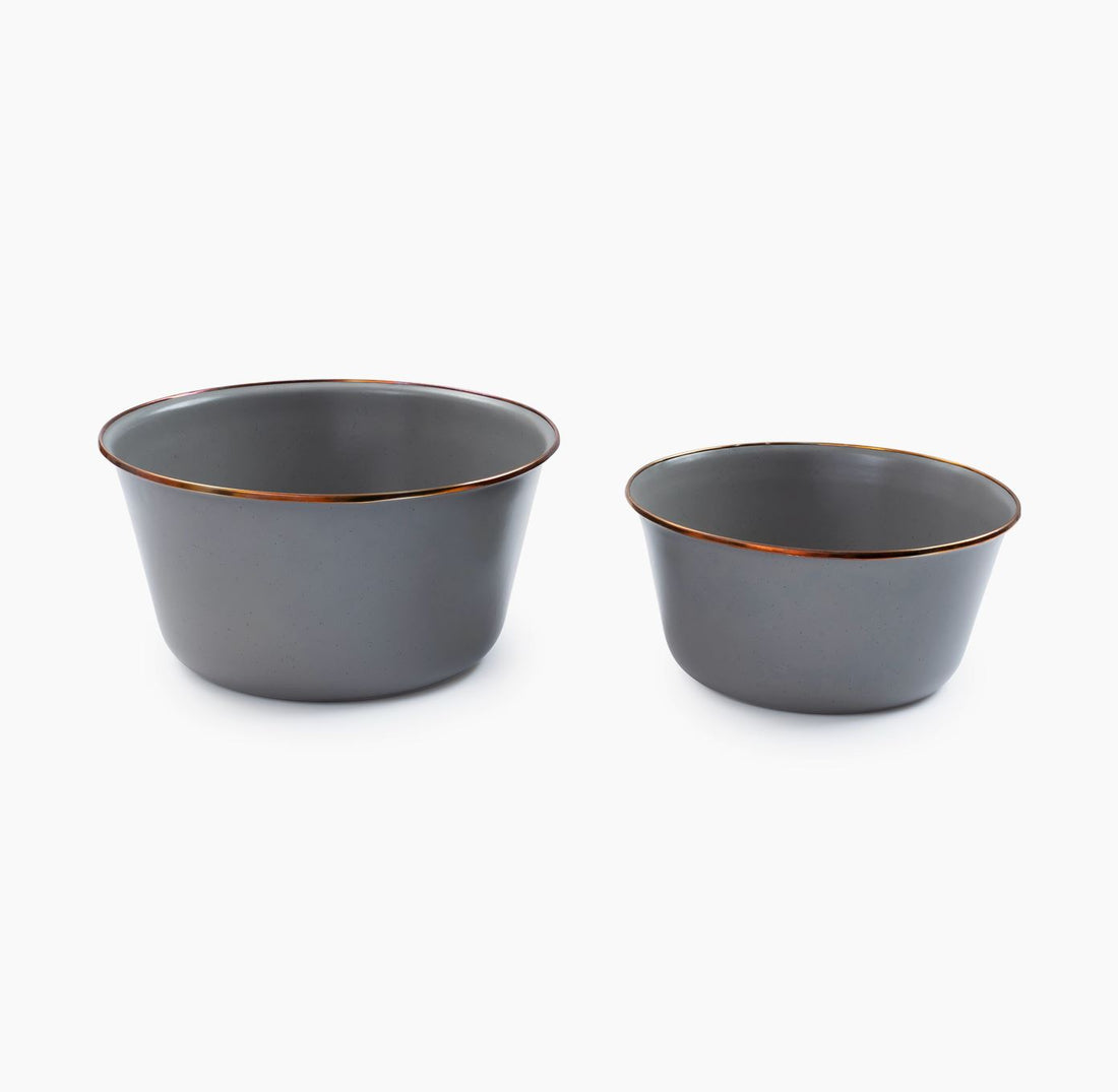 Enamel Mixing Bowl Set - Slate Gray