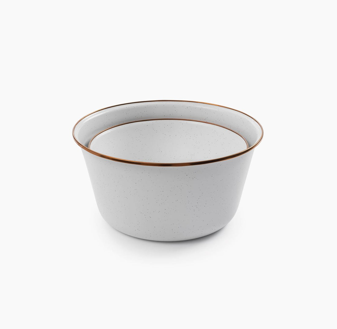 Enamel Mixing Bowl Set - Eggshell