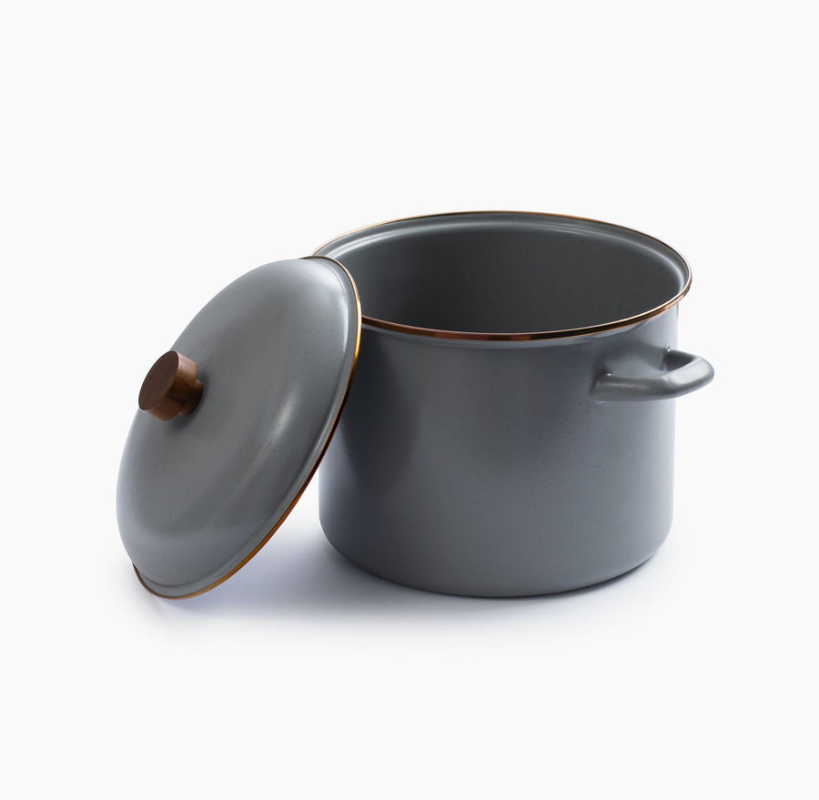 Enamel Stock Pot - Slate Gray